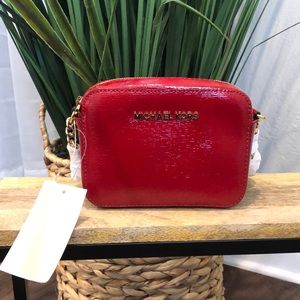 Michael Kors Mini Crossbody - Red Patent Leather